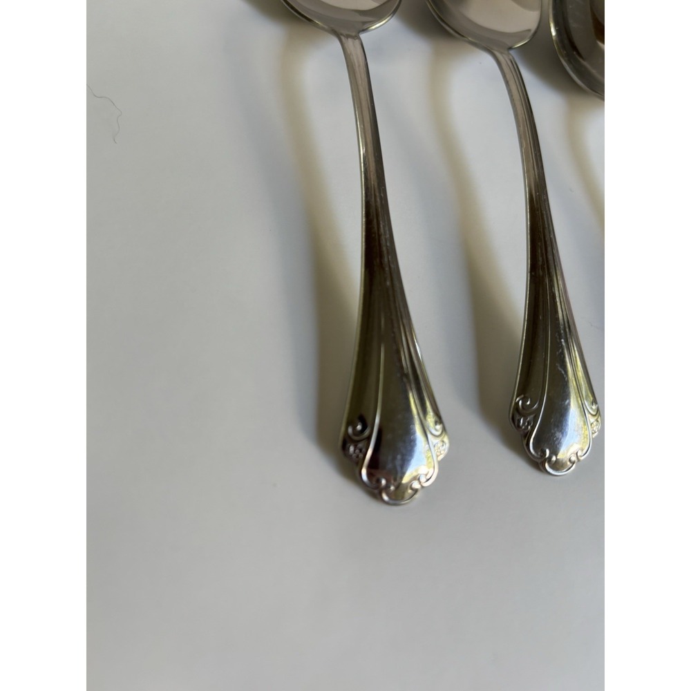 3 Oneida FALKIRK Stainless Soup Spoons Tablespoons By Oneida Profile - Picture 4 of 4